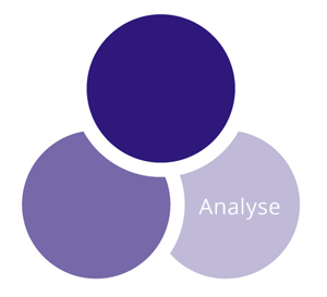 Markenkreis mit der Beschriftung Analyse